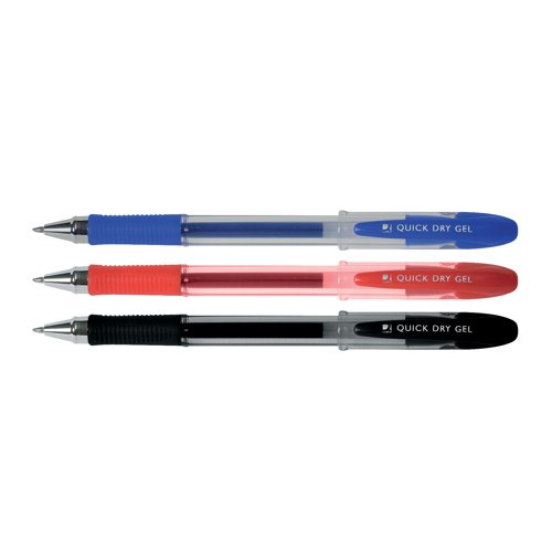 This Q-Connect Gel Pen provides you with writing that is smooth and consistent, with crisp black gel ink that is designed to dry quickly to prevent smudging and loss of legibility. The barrel is clear to allow you to monitor remaining ink levels before it runs out. A soft rubber grip helps you to write continuously without suffering from discomfort or pain, giving striking and smooth results. These black pens are supplied in a pack of 12.