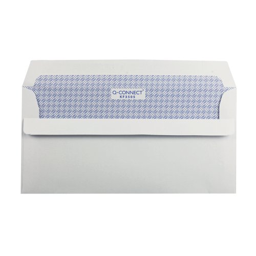 Q-Connect DL Envelopes Window Recycled Self Seal 100gsm White (Pack of 500) KF3505
