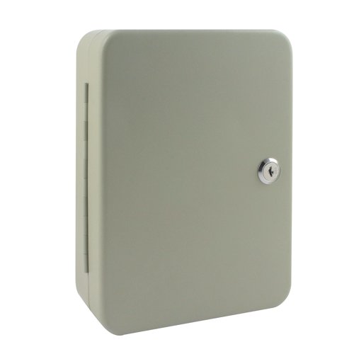 Keep your keys for your archiving safe by storing them in this Q-Connect Wall Mounted Key Cabinet, leaving you with fewer points of access. Ideal for the safe keeping of up to 48 keys, this cabinet includes an assorted pack of key hangers as well as a wall fixing kit to make mounting it quick and simple. It also includes labelling strips and index sheets to properly organise your key collections. Fully lockable for your security, it comes complete with a cylinder lock and two keys.