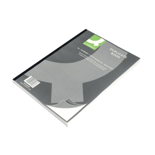 KF04096 | Great for creating quick and clear copies of your messages, the Q-Connect Duplicate Book features 100 numbered sheets, making it easy to keep on top of your copies. Every sheet of paper is perforated, meaning that it is easy to remove it from the book and all pages feature a feint ruled line, ensuring that everything you write is as neat as possible. It comes with two sheets of carbon paper.