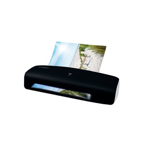 KF17002 | This Q-Connect laminator will coat anything from business cards up to A4 documents and posters in 2x125 microns of plastic. This is useful for protecting your important documents against dirt and water damage, and gives them a professional finish, making it perfect for business use. With a warm-up time of 1.5 - 2 minutes, and a laminating speed of 400mm per minute, this laminator provides an efficient cost effective solution for your laminating tasks. It also features LED indicators to let you know when it is on and ready.