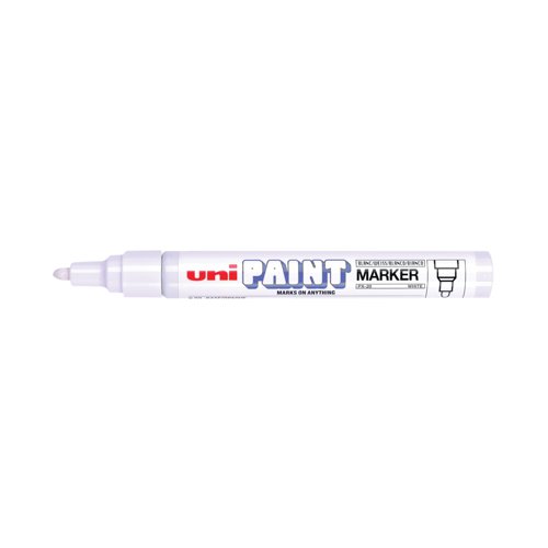The uni-ball Paint marker is designed to deliver vibrant colour in waterproof ink on any surface. This oil-based marker is great for artists, students and anyone who wants to make a lasting mark. It has a strong 1.8 - 2.2mm acrylic bullet nib for great colour coverage and strong, clean line work. Supplied in a pack of 12 white markers.