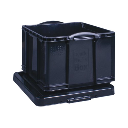 Keep files and documents neatly stored away in this 42 Litre Recycled Plastic Storage Box from Really Useful. With 42L of capacity, the large interior provides plenty of room for A4 and foolscap documents and folders. The opaque black sides and lid keeps your files private and protects them from fading in harsh sunlight. The design is stackable as well for space-saving storage, and features handles for easy carrying. It's eco-friendly as well, made from 100% recycled plastic.
