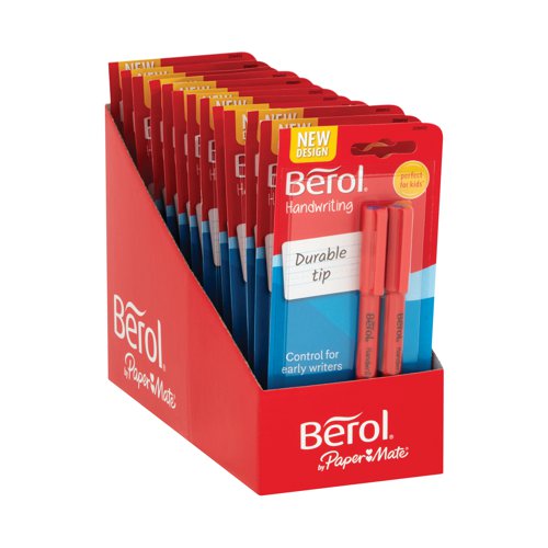 BR67292 Berol Handwriting Pen Twin Blister Card Blue (Pack of 12) S0672920