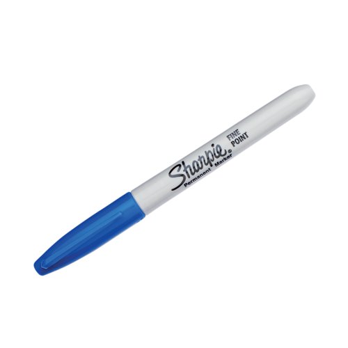 This Sharpie Marker has a fine nib, for precise, detailed, permanent writing on a variety of surfaces. The permanent ink is abrasion, UV ray and water-resistant, for long lasting clarity. This pack contains 12 markers with a blue line width of 0.9mm.