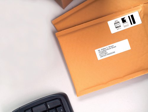 This roll of large address labels is suitable for high-speed use with all Dymo LabelWriter printers, printing anything from a single label to the entire roll at once with the efficient thermal print mechanism. The self-adhesive backing makes it easy to secure labels to almost any surface. Suitable for use on larger envelopes and packages, this pack contains 520 high quality paper labels.