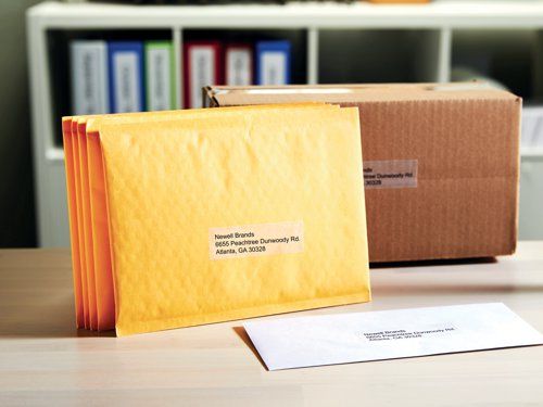 This roll of large address labels is suitable for high-speed use with all Dymo LabelWriter printers, printing anything from a single label to the entire roll at once with the efficient thermal print mechanism. The self-adhesive backing makes it easy to secure labels to almost any surface. Suitable for use on larger envelopes and packages, this pack contains 260 high quality paper labels.