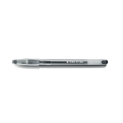 WX21716 Black Gel Pens Transparent Barrel Medium Tip (Pack of 10) WX21716