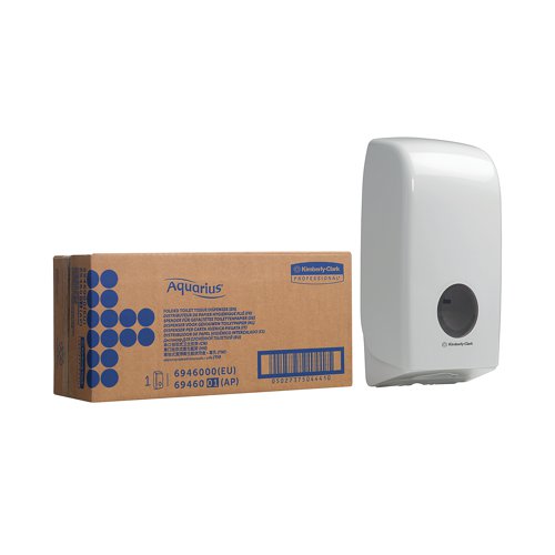 KC01181 | This Aquarius Toilet Tissue Dispenser is designed to dispense single sheets of bulk pack tissue to reduce the amount of waste produced by up to 40% compared to rolls, helping you save money and care for the environment. Ideal for use in washrooms of all sizes, this dispenser offers an easy, hassle-free solution to toilet tissue dispensing. Designed for smooth operation, this dispenser is simple yet functional, for use with Kleenex, Hostess and Scott bulk pack toilet tissues (4477, 4471 and 8577).