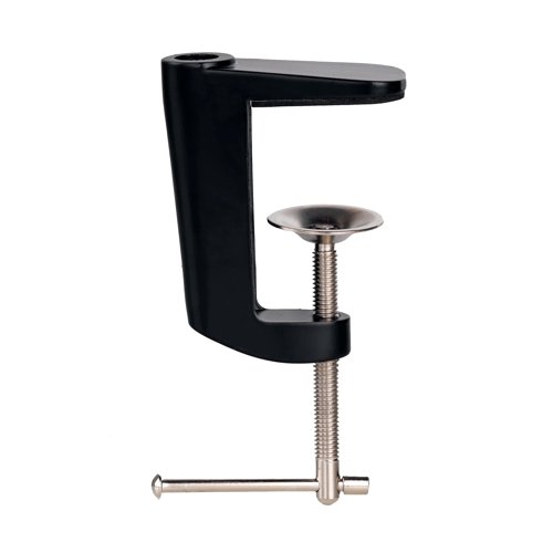 The Unilux Swingo desk lamp for home or office use features a spring balanced, double articulated arm to customise the lighting while ensuring the lampshade stays parallel to the working surface. Made from ABS painted steel, the Swingo design is equipped with a dimmer switch for three adjustable lighting intensities. Supplied in black, the lamp can be positioned with either the standard base or the clamp, offering extra flexibility of placement.