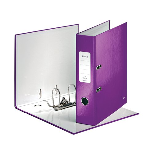 LZ55702 Leitz Wow 180 Lever Arch File 80mm A4 Purple (Pack of 10) 10050062