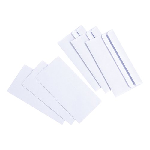 5 Star Value Envelope DL Wallet Self Seal 80gsm White (Pack of 1000)