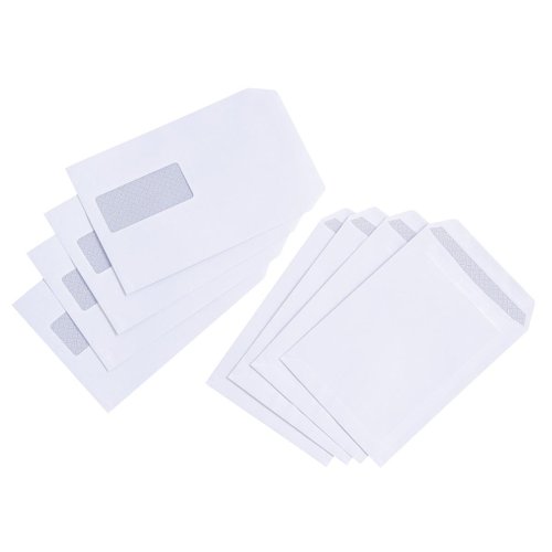 5 Star Value Envelopes Pocket Press Seal Window 90gsm C5 229x162mm White Pack Of 500