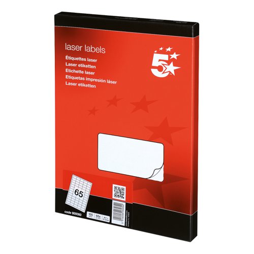 5 Star Office Multipurpose Labels Laser Copier Inkjet 38.1x21.2mm White (Pack of 6500)