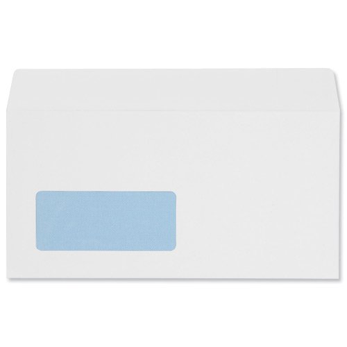 5 Star Office Envelopes Wallet Peel and Seal Window 100gsm DL 220x110mm White (Pack of 500)