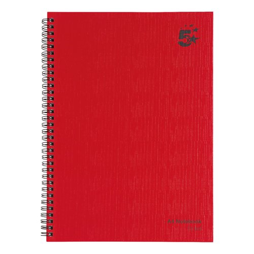 5 Star Office Manuscript Wirebound Notebook 70gsm Ruled 160pp A4 Red (Pack of 5)