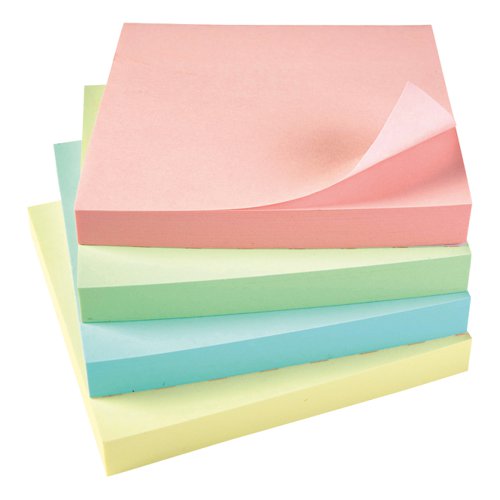 5 Star Office Re-Move Notes Repositionable Pastel Pad of 100 Sheets 76x76mm Assorted (Pack of 12)