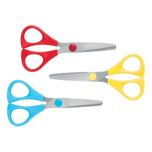 5 Star Office School Scissors Plastic Handles Stainless Steel Blades 130mm Assorted (Pack of 30)