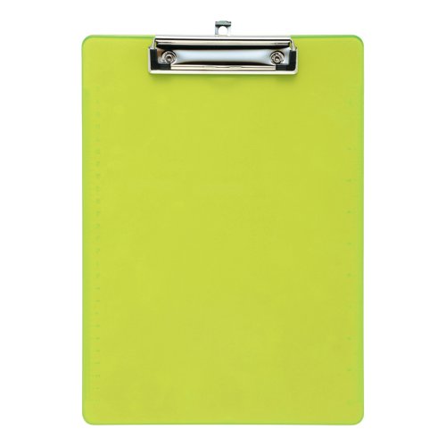 5 Star Office Clipboard Solid Plastic Durable with Rounded Corners A4 Green