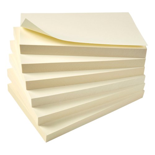 5 Star Eco Re-Move Recycled Notes Repositionable Pad of 100 Sheets 76x127mm Yellow (Pack of 12)