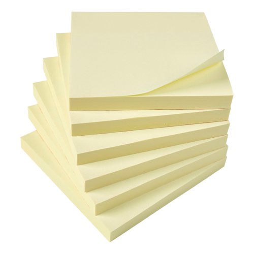 5 Star Office Extra Sticky Re-Move Notes Pad of 90 Sheets 76x76mm Yellow (Pack of 12)