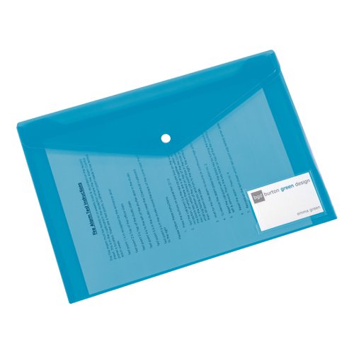 5 Star Office Envelope Stud Wallet with Card Holder Polypropylene A4 Assorted (Pack of 5)