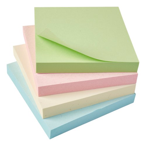 5 Star Eco Repositionable Notes 76x76mm Re-Move Pastel (Pack of 12) | FS938187 | VOW