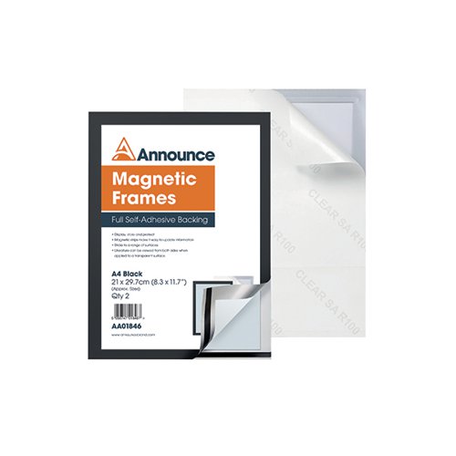 Announce Magnetic Frames A4 Black Pack 2 AA01846