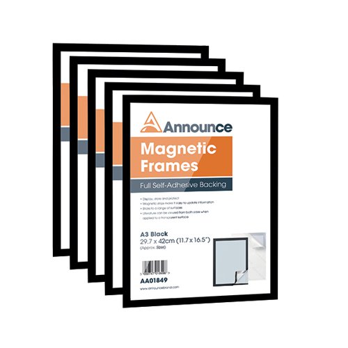 Announce Magnetic Frames A3 Black Pack 5 AA01850