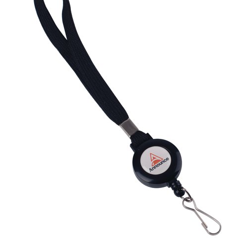 Announce Textile Lanyard with Badge Reel (Pack of 10) AA03627 Visitors Badge AA03627