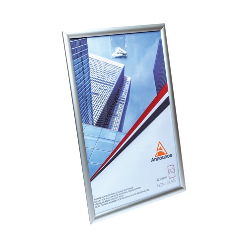From Announce, this modern snap frame is front loading for ease of use. All front panels open with a 25mm anodised aluminium profile. Secure the four frame panels to keep photos or posters in place. The cover is UV-resistant to protect your contents.
