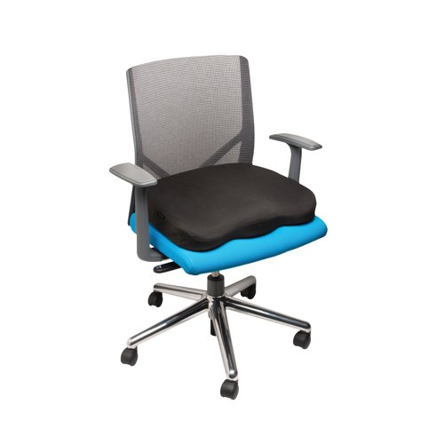 This ergonomic seat cushion from Kensington has been designed for additional support and comfort during long periods of sitting. The high density memory foam helps to provide structural support and it has been independently tested, confirming its ability to provide support and maintain thickness beyond 80,000 uses. Designed to help promote healthy posture, improve circulation and provide tailbone and lower back support, it has an anti-slip backing and a carrying strap for easy transportation.