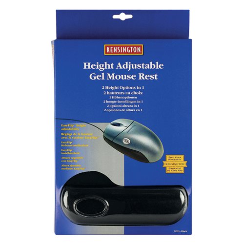 Kensington Height Adjustable Gel Mouse Mat Black 57711