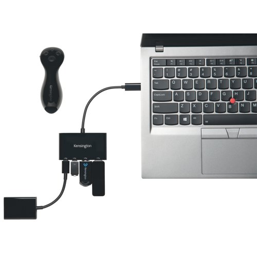 With USB ports on laptops becoming a precious commodity, an external hub can be the answer to maintaining optimal productivity. The Kensington CH1000 USB-C 4 Port Hub ensures you can connect all your peripheral desktop accessories so you can perform at your peak. Leveraging USB-C technology, each of the four ports can support lightning fast transfer speeds so you can work more efficiently. And because there are no drivers to download, simply insert the USB cable on the hub into your laptop and you are ready to go.