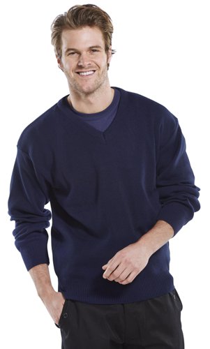 Beeswift Click Acrylic V-Neck Military Style Security Sweater Fleeces, Sweatshirts & Jumpers BSW00675