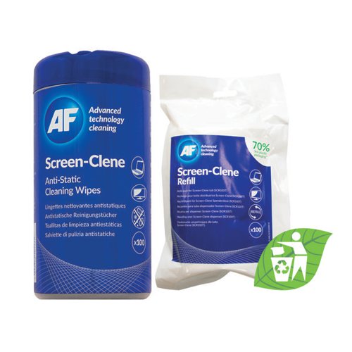 AF Screen-Clene Anti-Static Wipes (Pack of 100) FOC Screen-Clene Refill