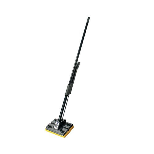 AG11975 | The Addis Super Dry Mop is a quality mop that is great at scrubbing linoleum or vinyl floors clean. It features a sponge with antibacterial properties, helping to cut down on bad odours and prolong the life of your mop. The head can also be replaced to ensure your mop is always in top condition. If it gets wet, simply operate the integrated lever to squeeze out excess water. There is also a scraper to get rid of stubborn dirt.