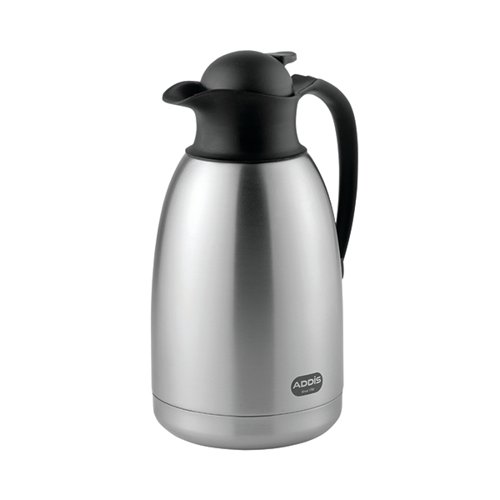 Choose an Addis Prestige Vacuum Jug with 2 litre capacity for a stylish and highly practical container that's great for corporate hospitality. The vacuum-walled design retains heat from hot drinks for up to six hours - ideal for long events. Just tilt and the lid automatically opens to allow easy one-handed pouring. With a strong handle and stainless steel construction, it's built to last and looks great as well.