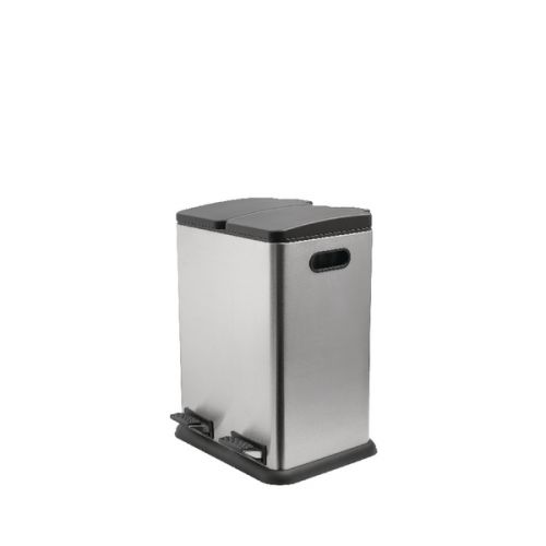 Addis Twin Compartment 40 Litre Recycling Pedal Bin Stainless Steel 514922