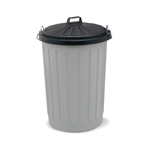 Addis Dustbin Round 90 Litre Grey With Black Lid AG813411 - AG813411