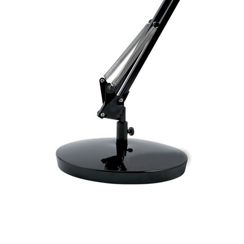 Featuring a flexible articulated arm, this Alba Architect desk lamp is perfect for illuminating your work at any angle. Manufactured in a contemporary black, the fully manoeuvrable arm has the ability to stand or be clamped to a desk, ensuring it can be used in any workspace. Compatible with E27 bulbs, available separately.
