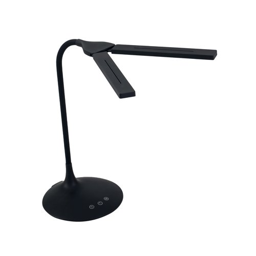 ALB01578 | The stylish and modern Alba Nomad Desk Lamp adds the perfect lighting to any desk with two LED lamp heads, which can be adjusted to your needs. The lamp heads are movable and the light itself can be dimmed, white, yellow or daylight for the ideal level of lighting. It has built-in batteries that can be charged with the included USB cable.