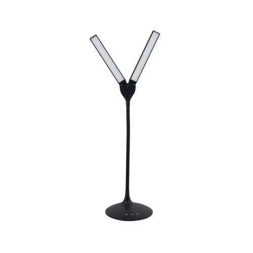 The stylish and modern Alba Nomad Desk Lamp adds the perfect lighting to any desk with two LED lamp heads, which can be adjusted to your needs. The lamp heads are movable and the light itself can be dimmed, white, yellow or daylight for the ideal level of lighting. It has built-in batteries that can be charged with the included USB cable.