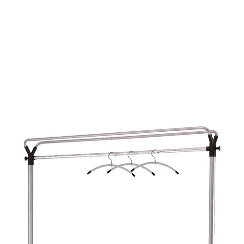 This Alba Garment Coat Rack features extra hanging space for accessories with plastic hooks at either end. With great manoeuvrability on 4 roller casters and 2 brakes, this coat rail is extremely sturdy and has the capacity for 50 coat hangers on its 1420mm hanging bar, ideal for reception areas or meeting rooms.