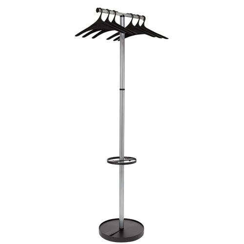 Alba Floor Coat Stand with Umbrella Holder (Black/Silver) PMWAVE2