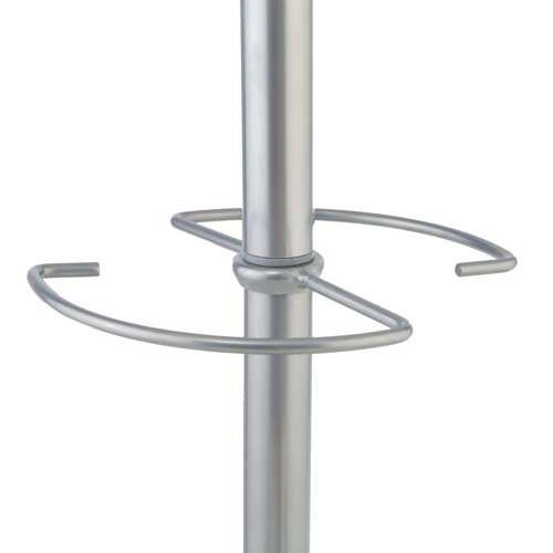 ALB14293 Alba Festival High Capacity Coat Stand with Umbrella Holder 350x350x1870mm Silver/White PMFESTY2BC