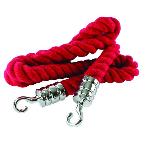 Rope 25x1500mm Wine Red with Chrome Hooks VERRS-CLRP-CHRD