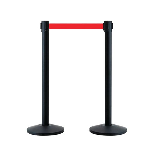 The Stewart Superior Economy Flexibarrier Stand and Base are a queue management system. The posts have built in tape systems which extend to 2 metres, the post systems are great value for your business. The heavy duty posts are 1 metre tall, and have anti-slip bases. Each post has a 2 metre red retractable webbing, which can be connected four ways to each post. It is ideal for enclosing sections or areas off. The base and stand are packed separately.