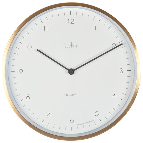 Acctim Bronx 30cm Wall Clock Brass 29458