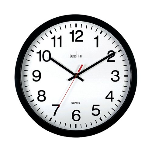 Acctim Controller Silent Sweep Wall Clock 368mm Black 93/704B ANG33704 Buy online at Office 5Star or contact us Tel 01594 810081 for assistance